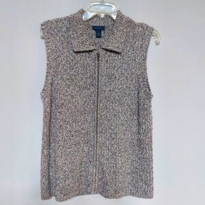 Westbound Unisex Tank Knit Zip-Up Vest Size Large Cotton Blend.